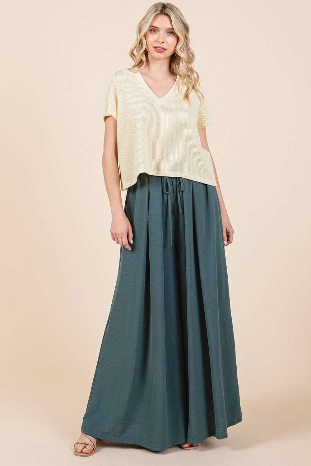 Mittoshop Pleated Wide Leg Pants - Charming Charlie