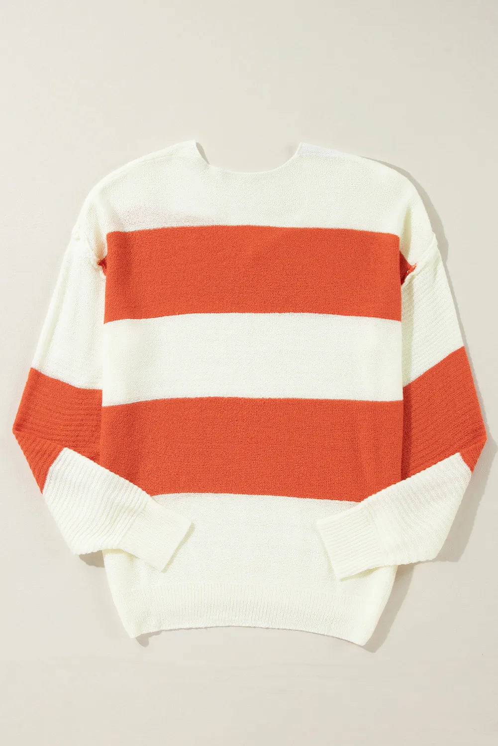 Color Block Dropped Shoulder V-Neck Sweater - Charming Charlie