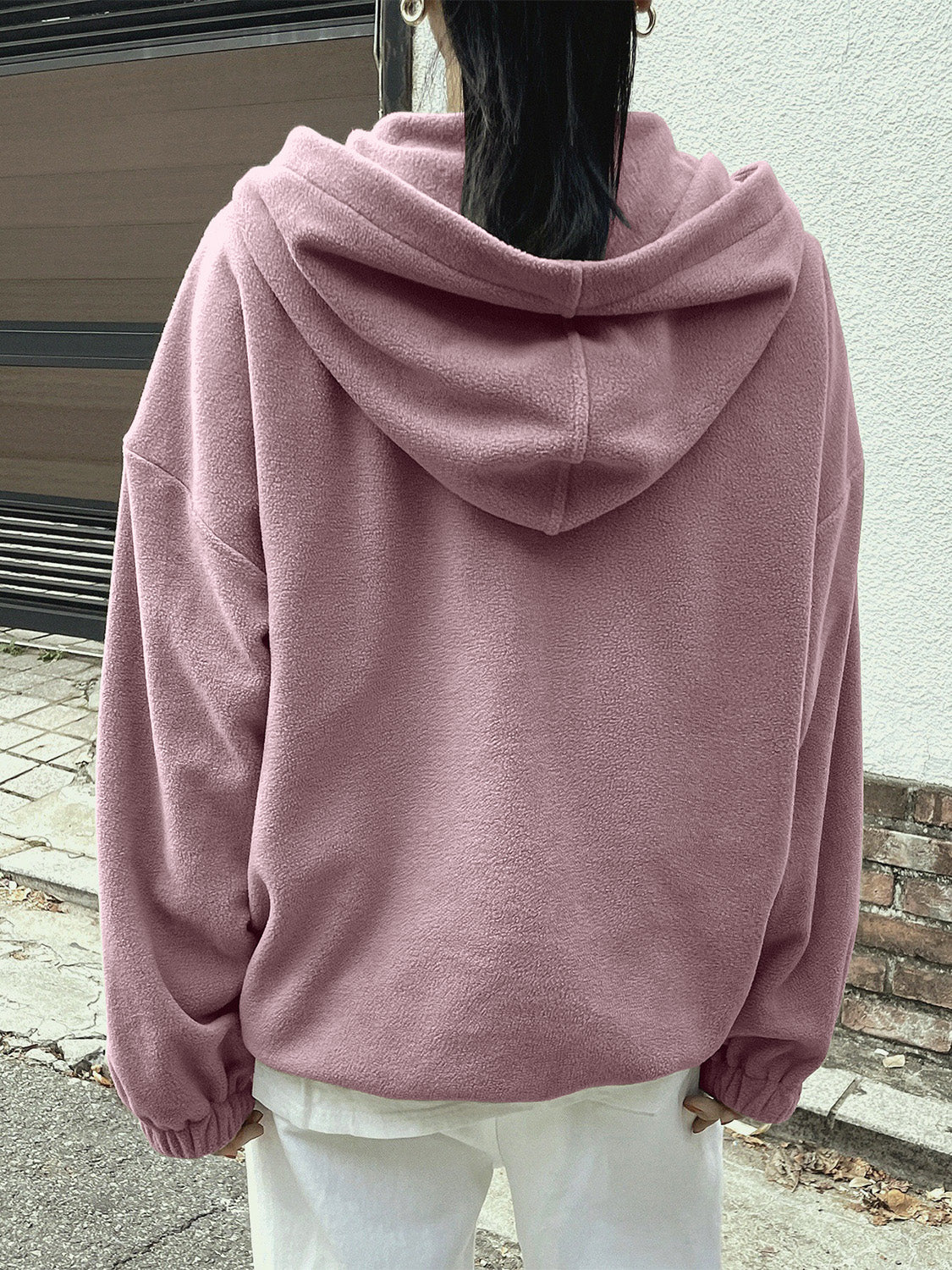 Mountain Quarter Zip Long Sleeve Hoodie - Charming Charlie