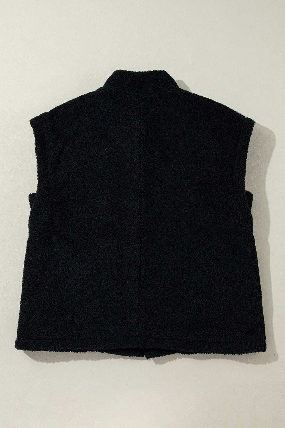 Fuzzy Mock Neck Button Up Vest Coat - Charming Charlie