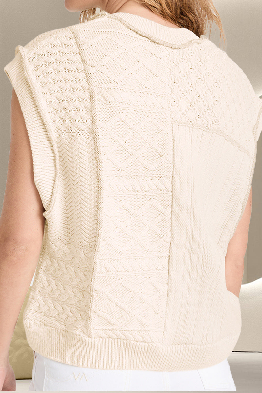 Cable-Knit Round Neck Sweater Vest - Charming Charlie