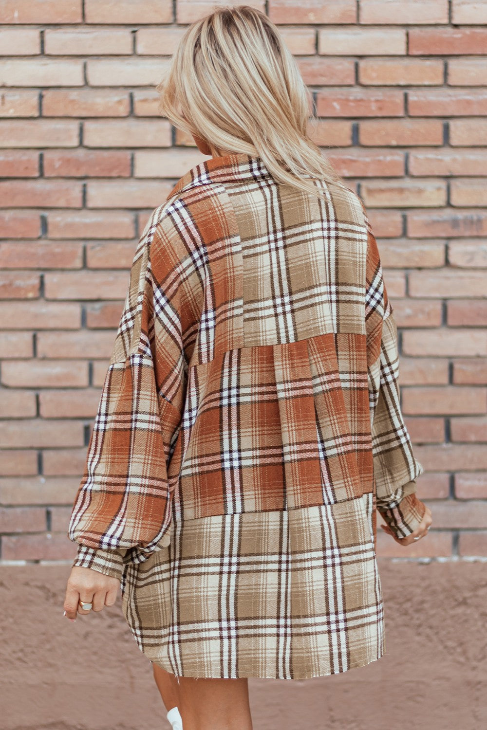 Plaid Snap Down Dropped Shoulder Shacket - Charming Charlie