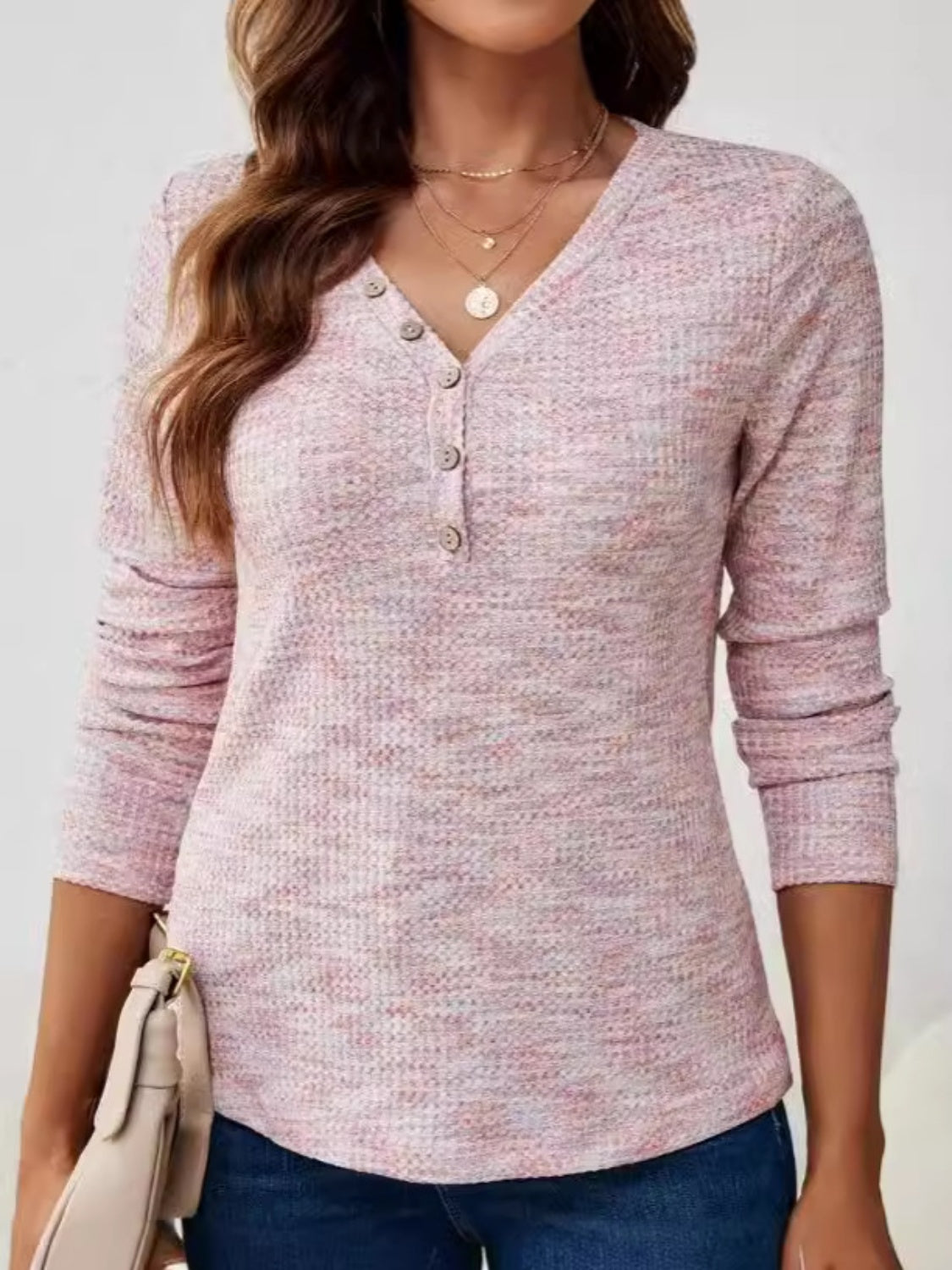 V-Neck Long Sleeve T-Shirt - Charming Charlie