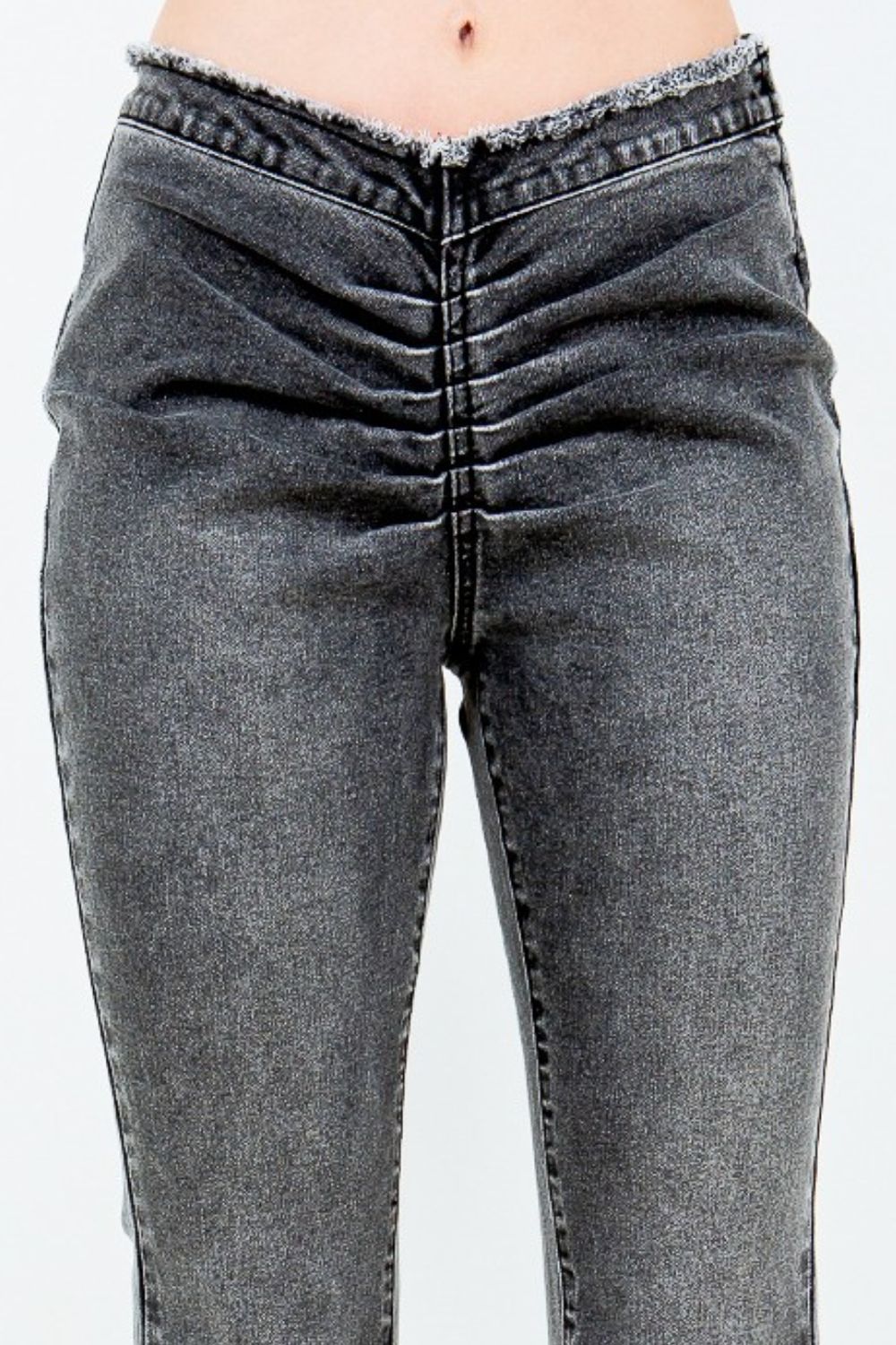 American Bazi V-Cut Ruched Flare Pants - Charming Charlie