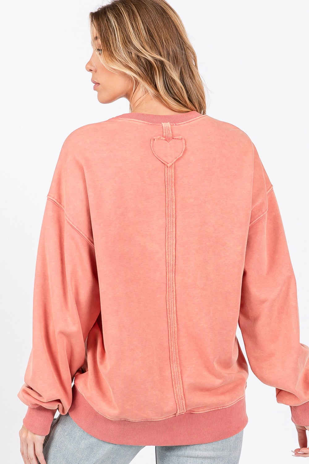 SAGE + FIG LOVE Path Applique Drop Shoulder Sweatshirt - Charming Charlie