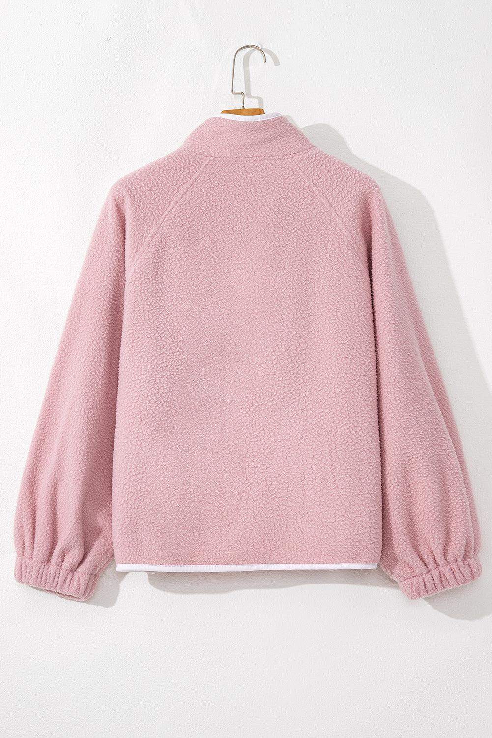 Half Snap Long Sleeve Sweatshirt with Side Slit Pockets - Charming Charlie