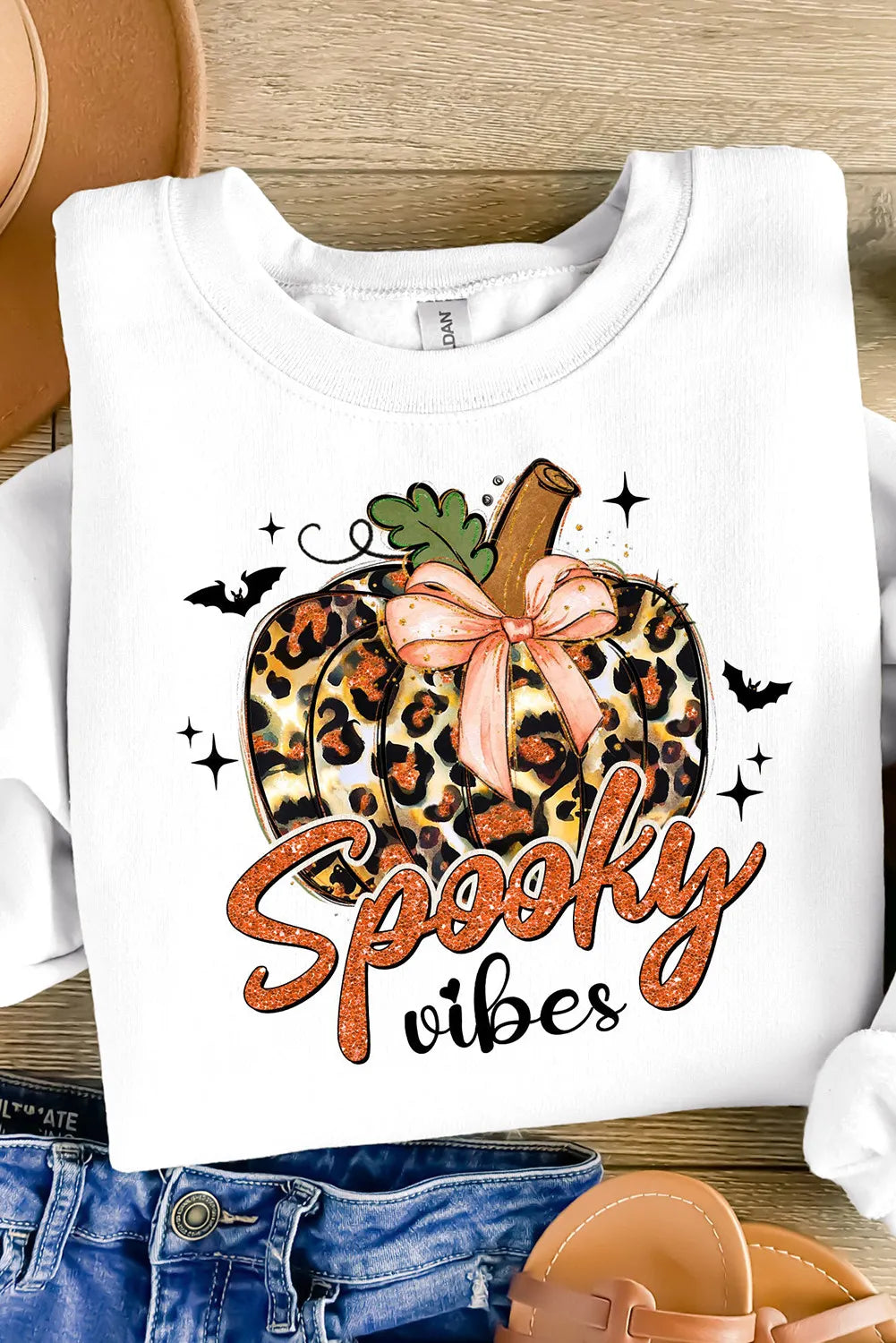 Graphic Round Neck Long Sleeve Sweatshirt - Charming Charlie