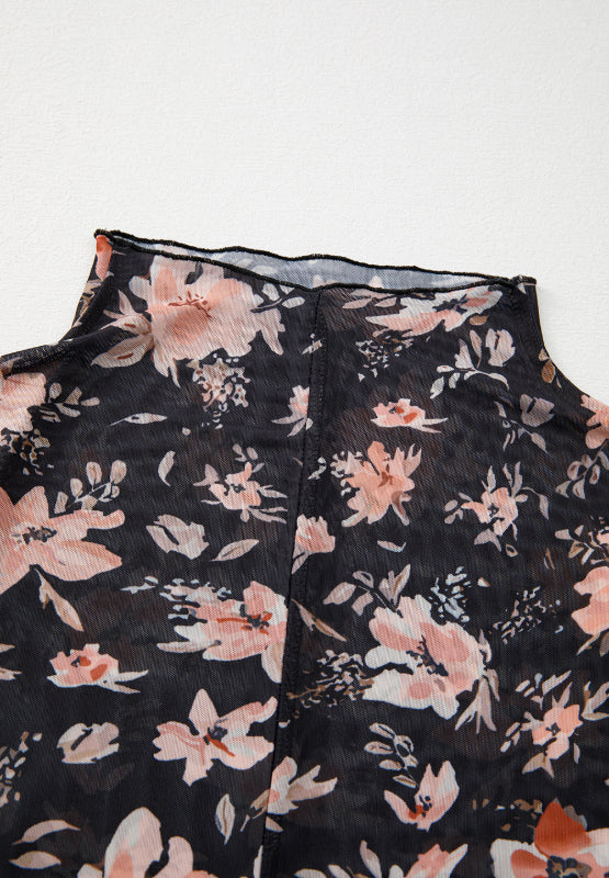 Floral Mock Neck Long Sleeve Blouse - Charming Charlie