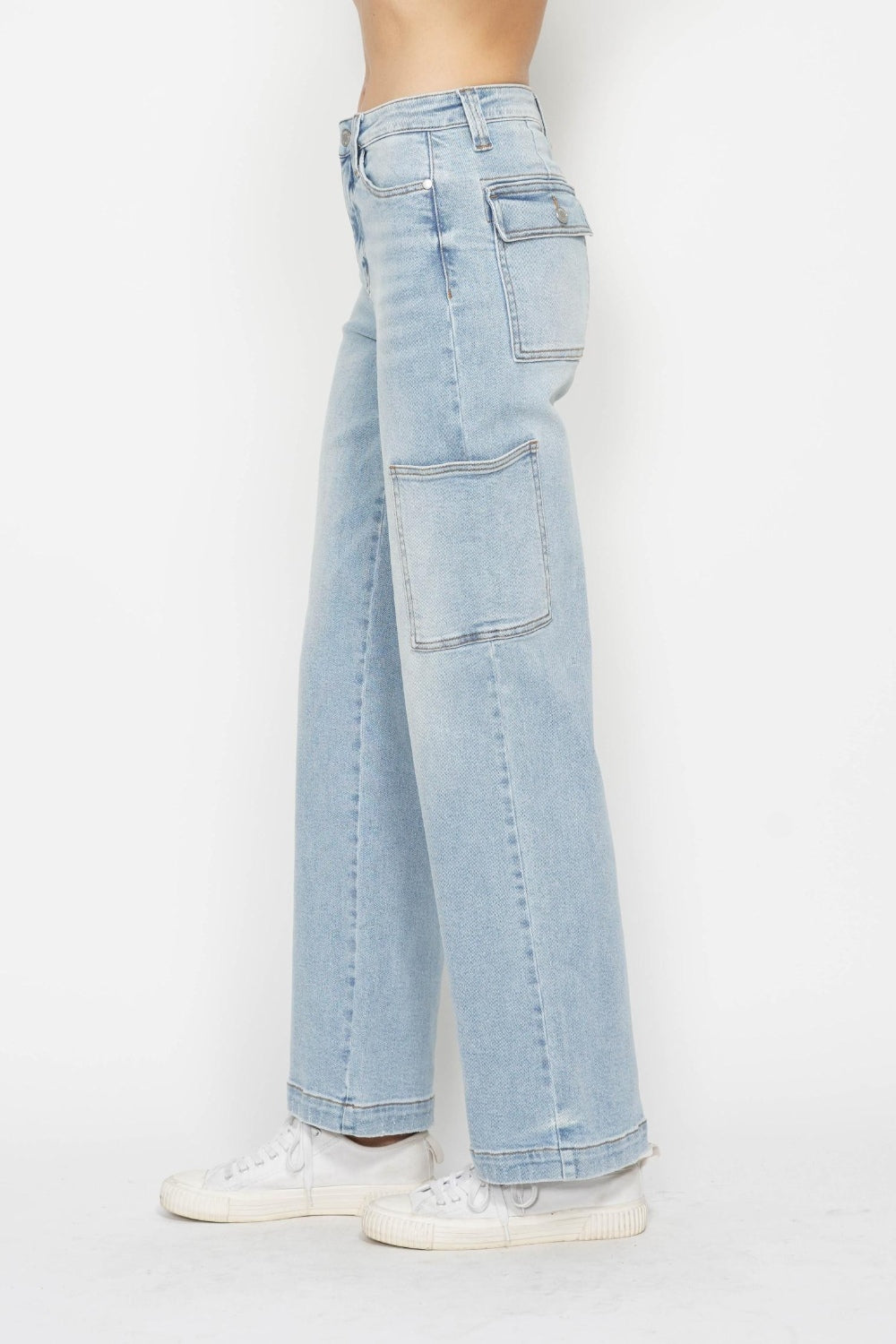 Judy Blue Full Size High Waist Straight Cargo Jeans - Charming Charlie