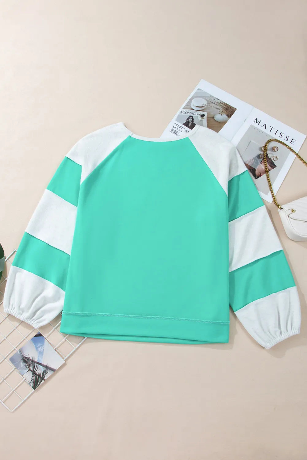 Plus Size Exposed Seam Color Block Long Sleeve Sweatshirt - Charming Charlie