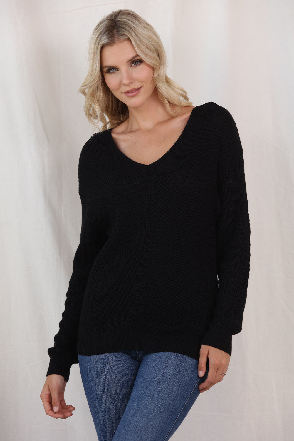 V-Neck Drop Shoulder Sweater - Charming Charlie
