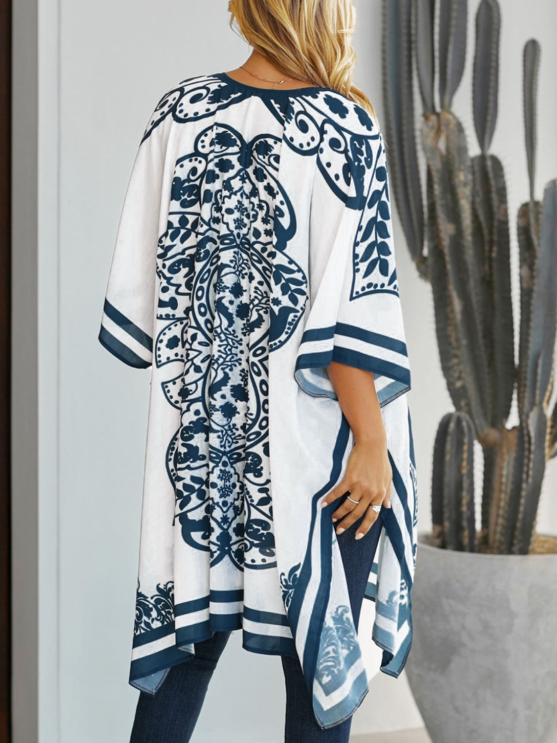 Printed Open Front Cover-Up - Charming Charlie