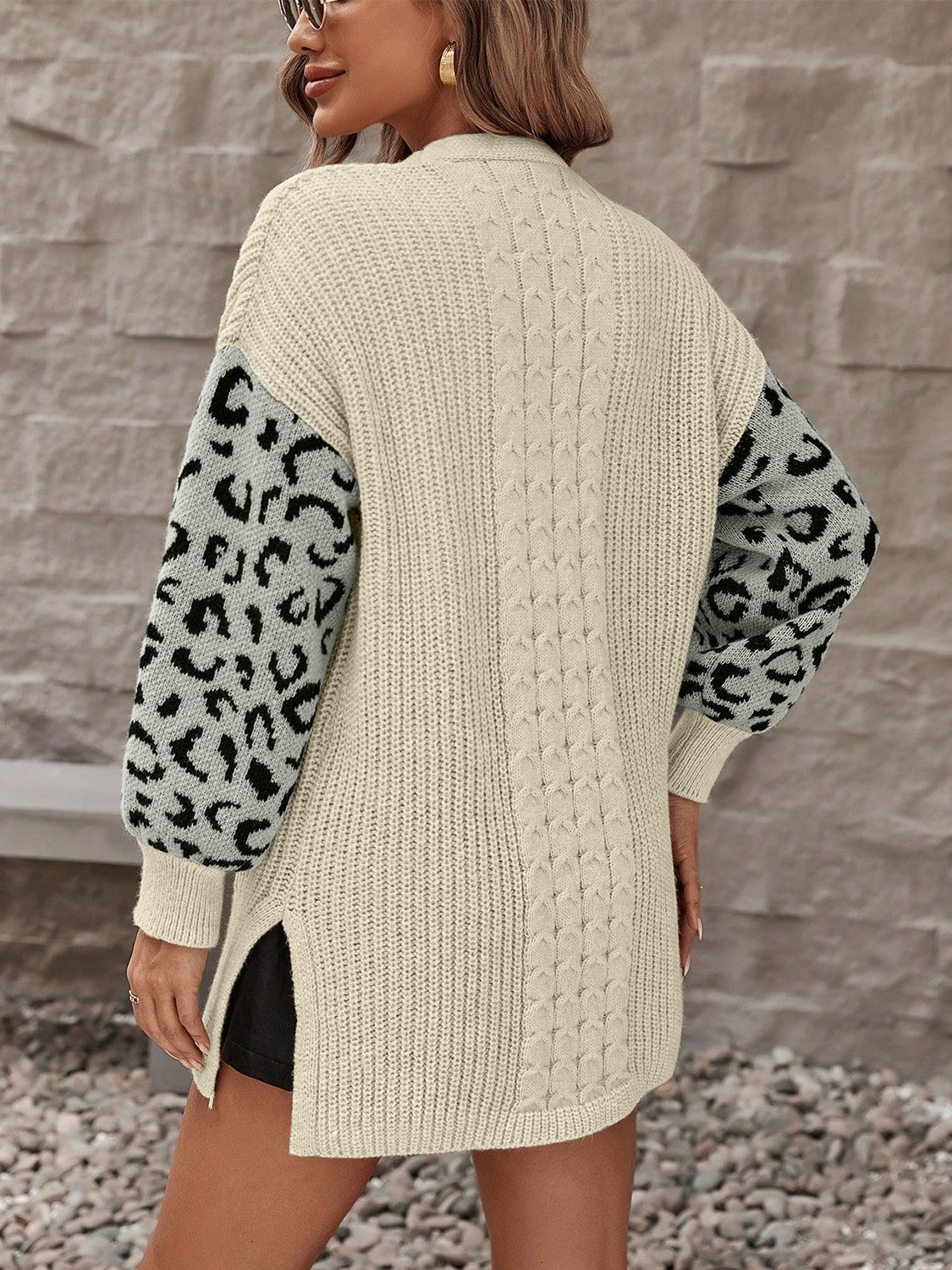 Pocketed Leopard Open Front Cardigan - Charming Charlie