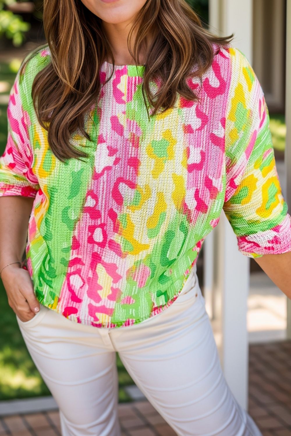 Plus Size Printed Round Neck T-Shirt - Charming Charlie