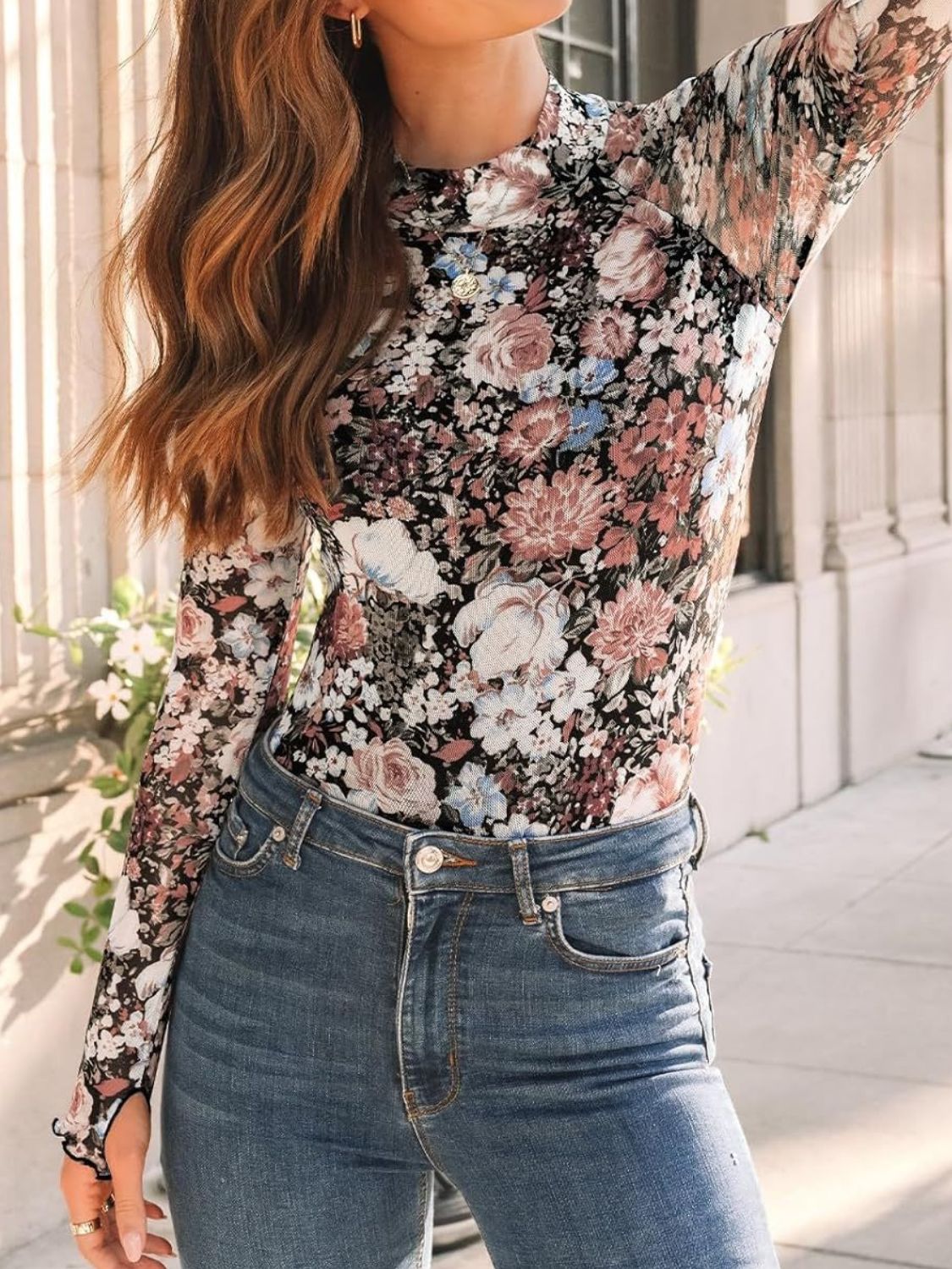 Lovelet Mock Neck Long Sleeve Top - Charming Charlie