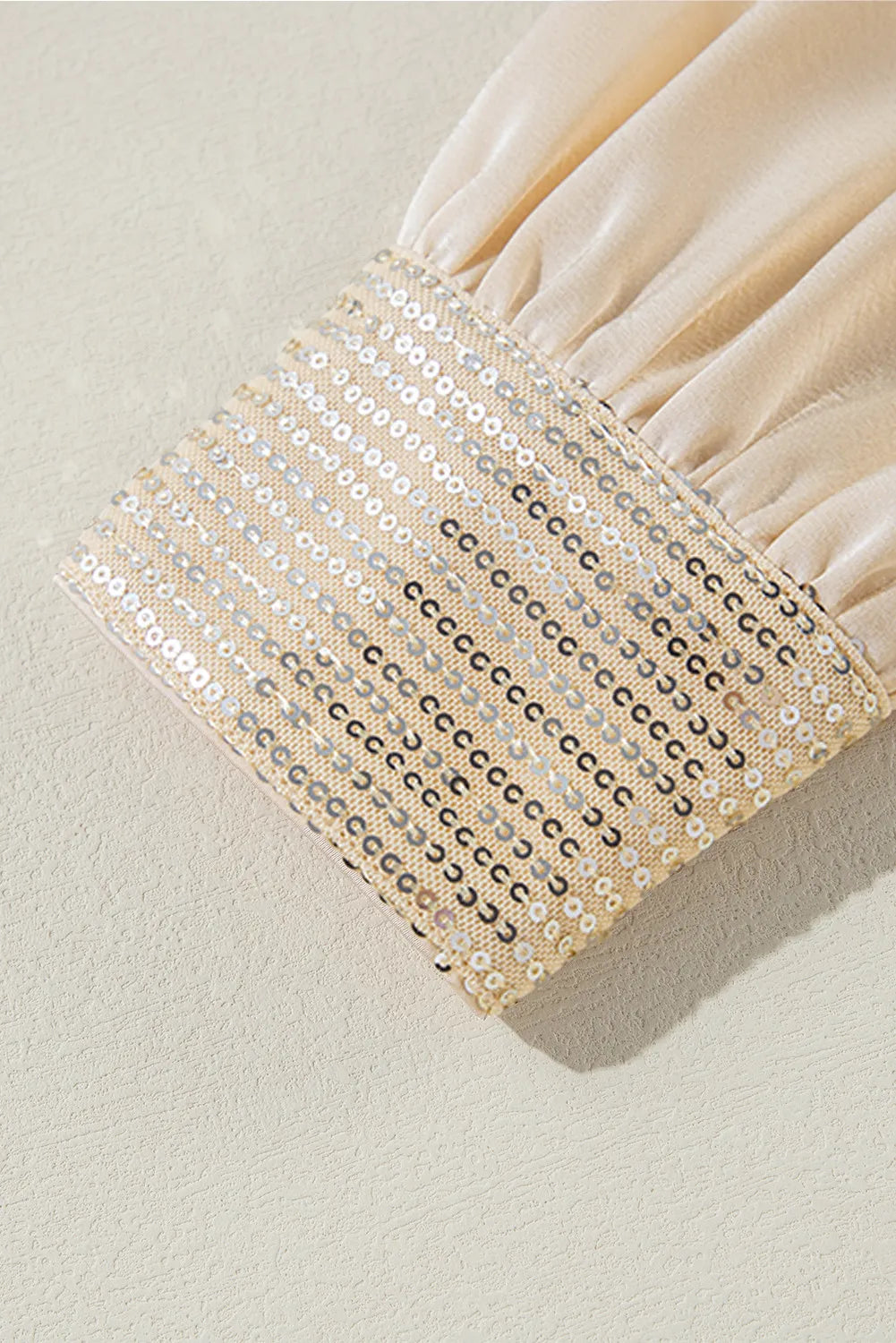 Sequin Round Neck Long Sleeve Blouse - Charming Charlie
