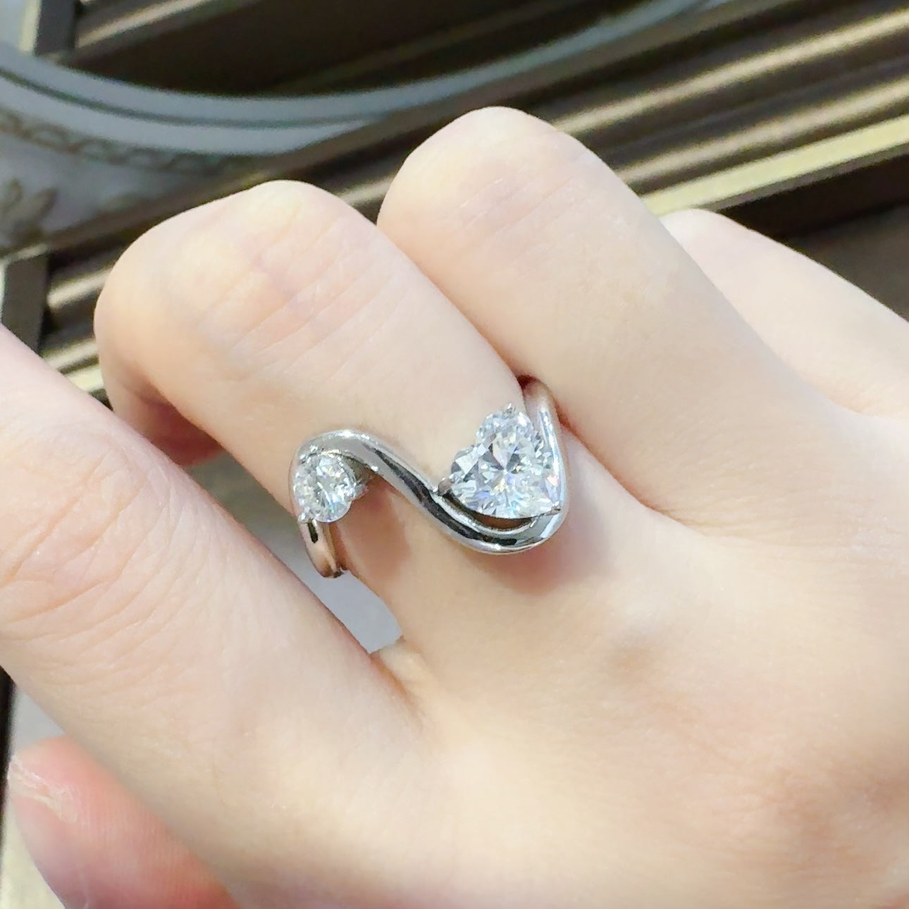 1.3 Carat Moissanite 925 Sterling Silver Irregular Shape Ring - Charming Charlie