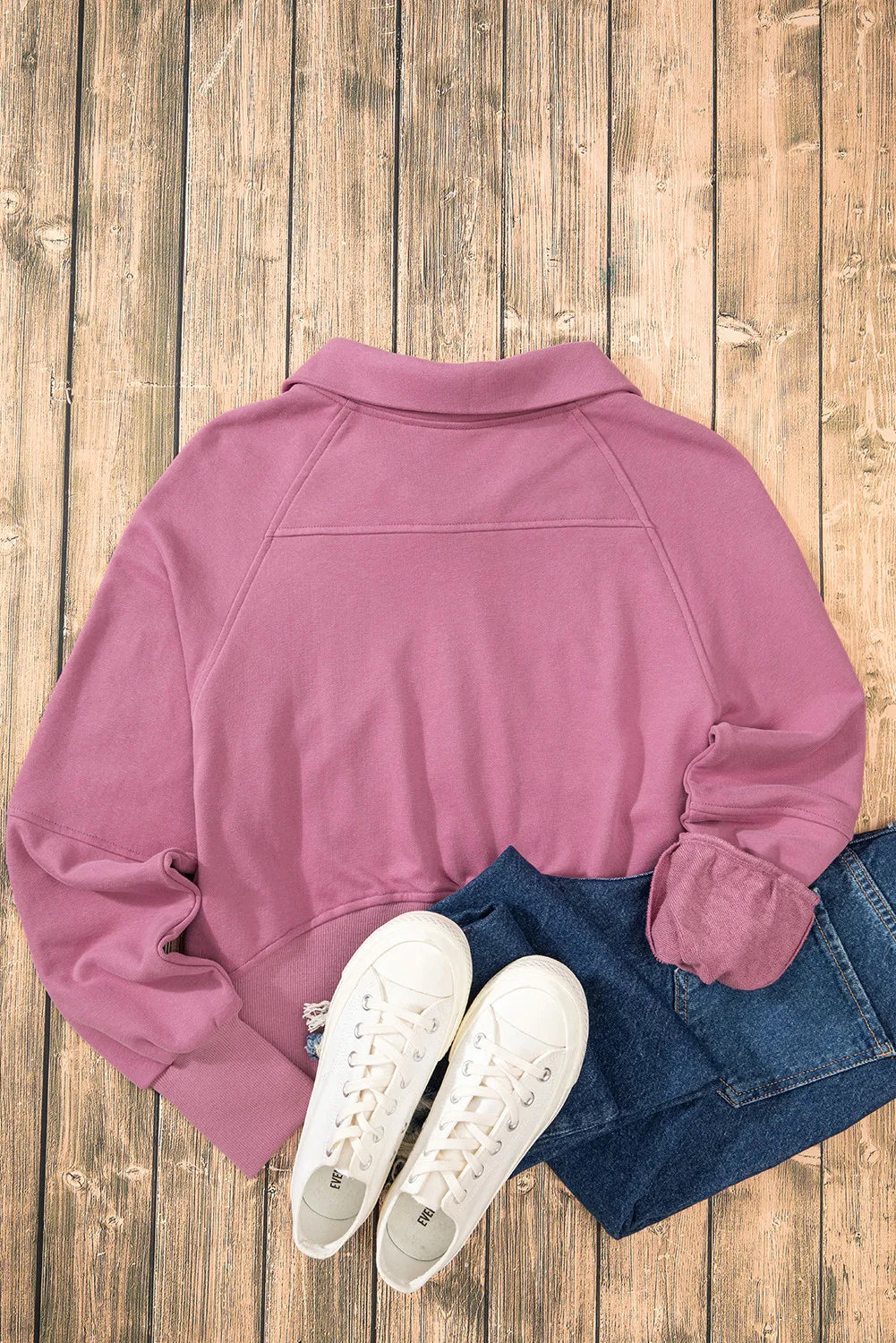 Half Zip Long Sleeve Sweatshirt - Charming Charlie