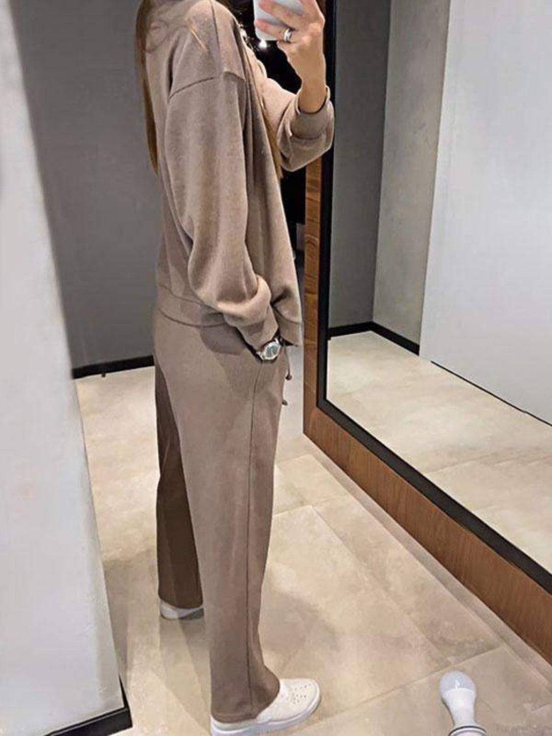 Full Size Button Up Long Sleeve Top and Pants Set - Charming Charlie