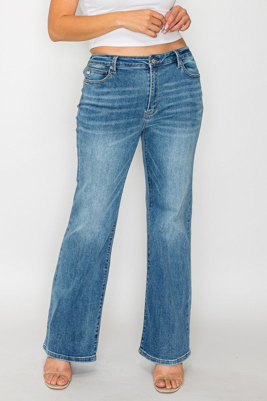 bytos Full Size Cat's Whiskers Mid Rise Bootcut Jeans - Charming Charlie
