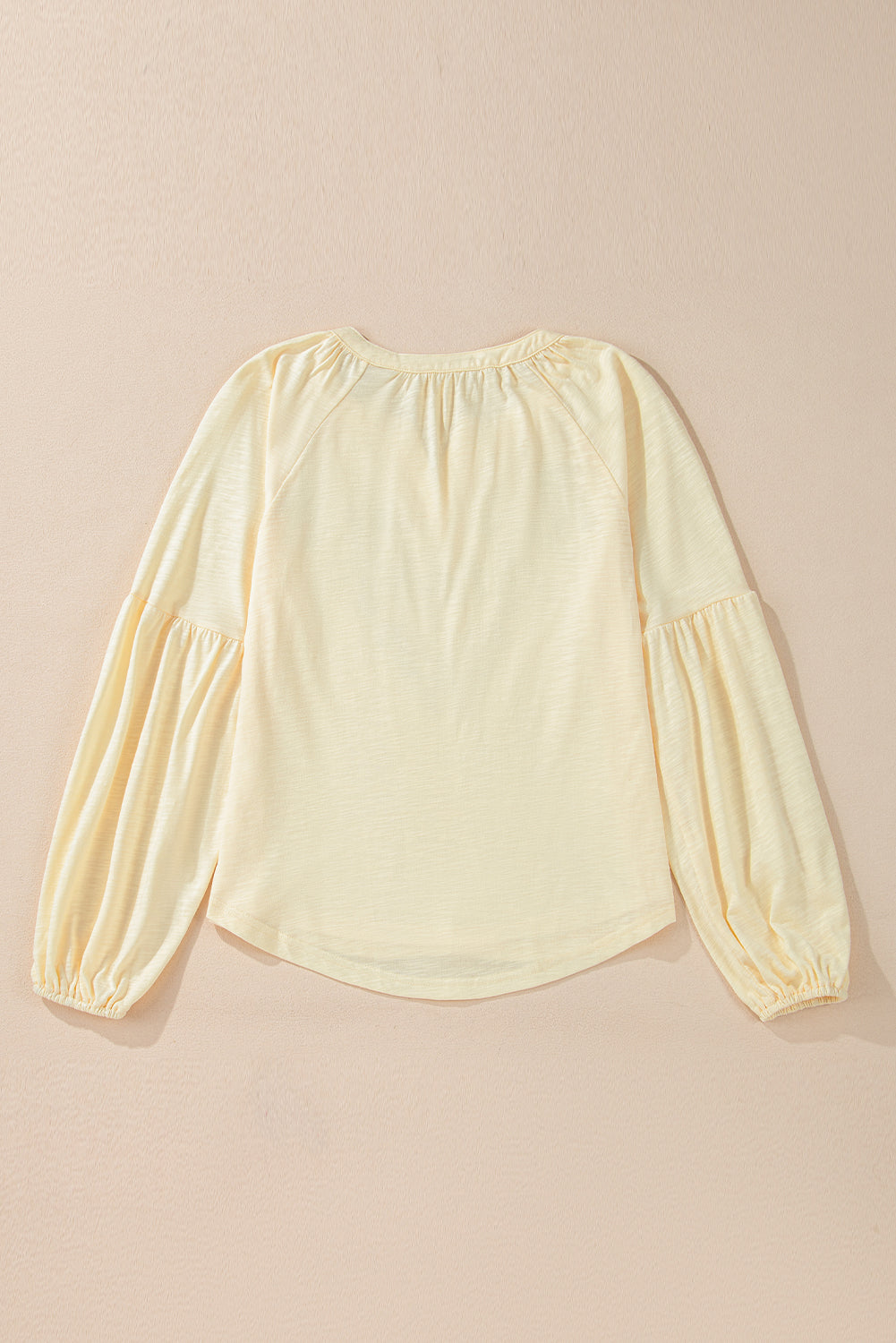 Embroidered Notched Long Sleeve Blouse - Charming Charlie