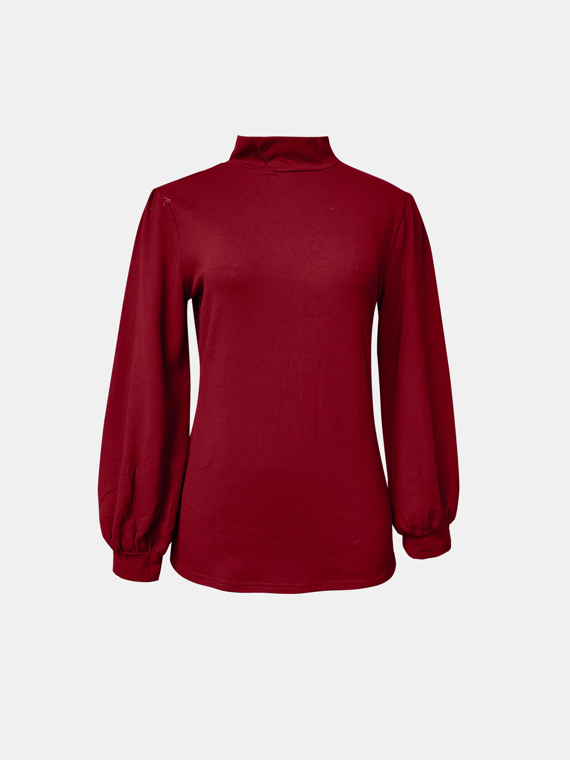 Full Size Mock Neck Long Sleeve T-Shirt - Charming Charlie