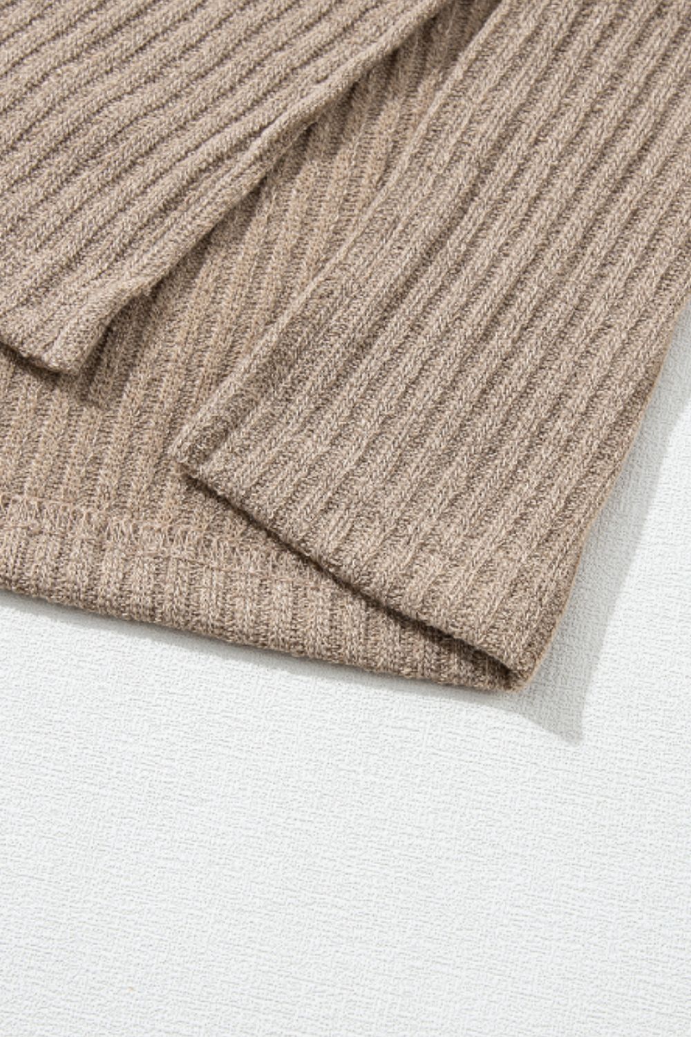 Quarter Button Round Neck Dropped Shoulder Knit Top - Charming Charlie