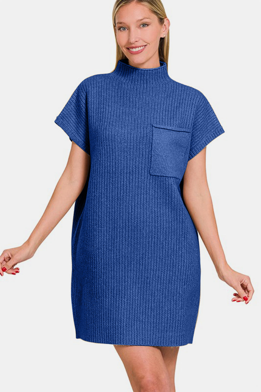 Zenana Short Sleeve Sweater Mini Dress - Charming Charlie