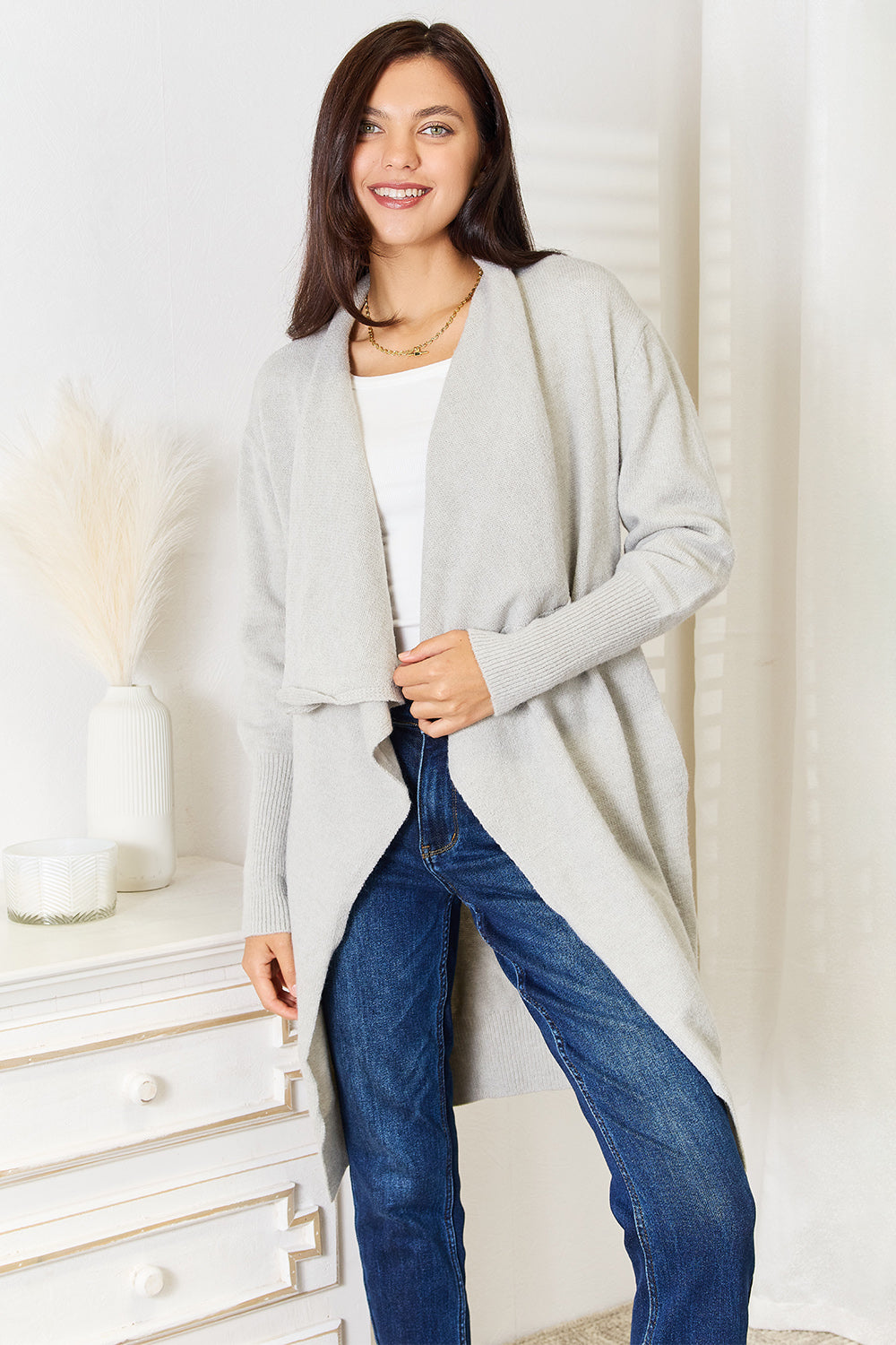 Angel Wings Open Front Duster Cardigan with Pockets - Charming Charlie