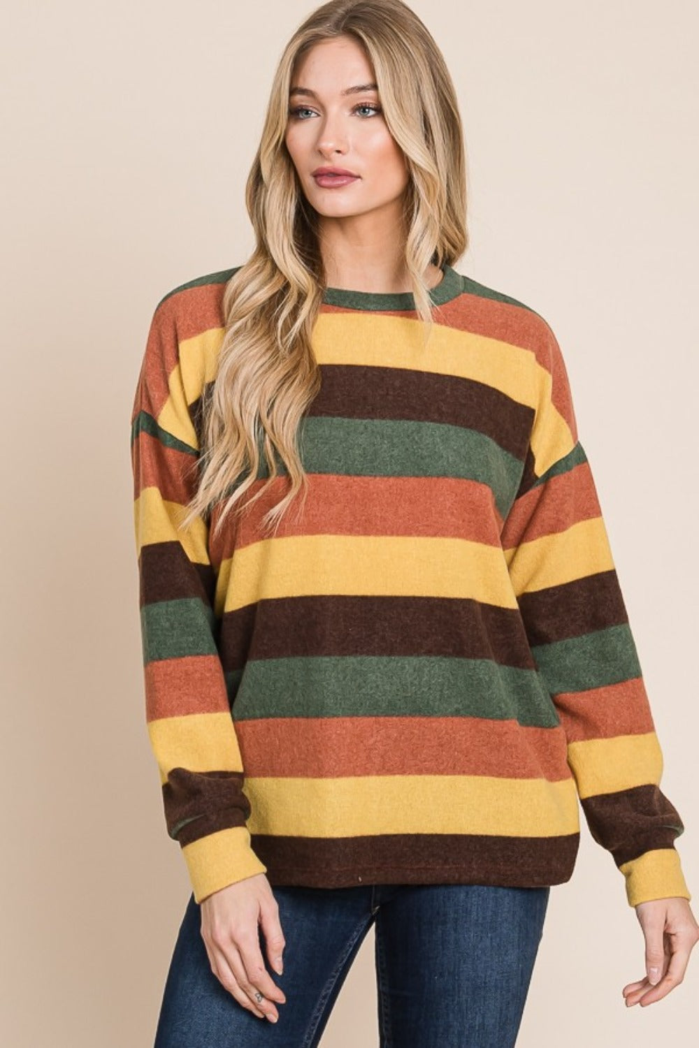 BOMBOM Multi-Color Striped Knit Top - Charming Charlie