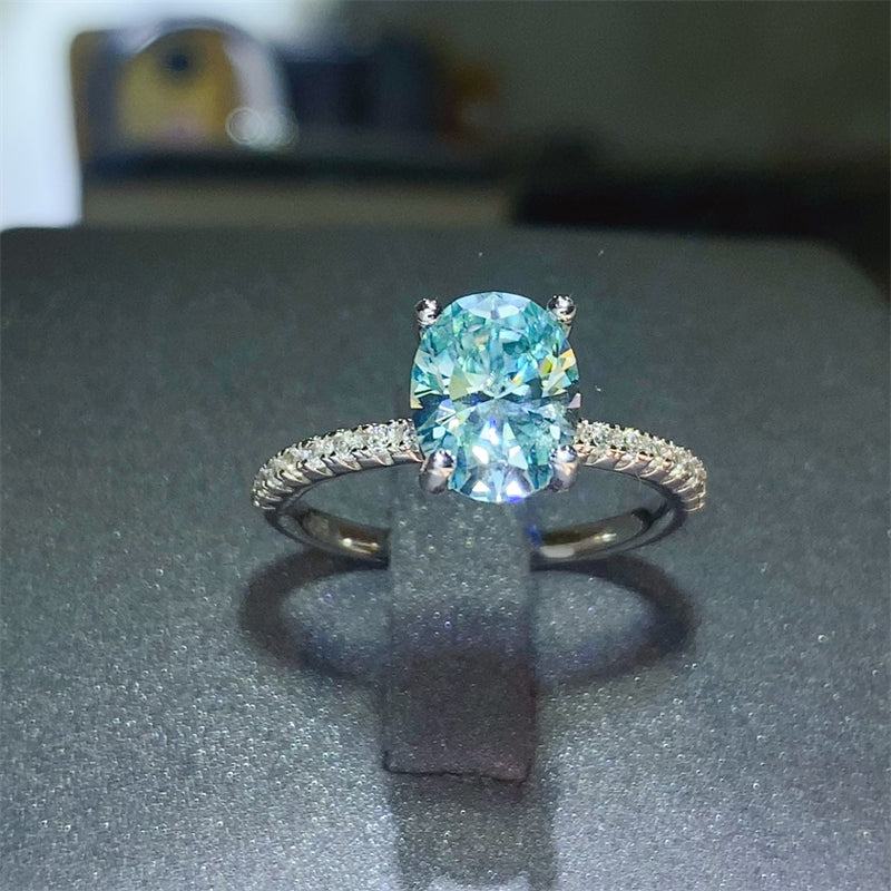 2 Carat Moissanite Zircon 925 Sterling Silver Ring - Charming Charlie