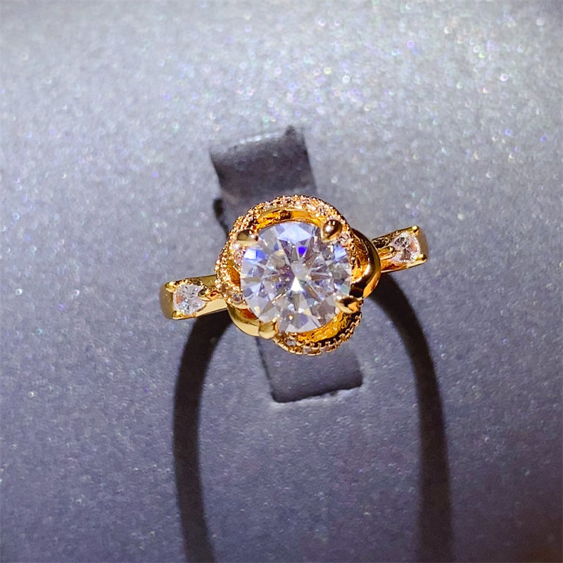 1 Carat Moissanite Zircon 925 Sterling Silver Ring - Charming Charlie