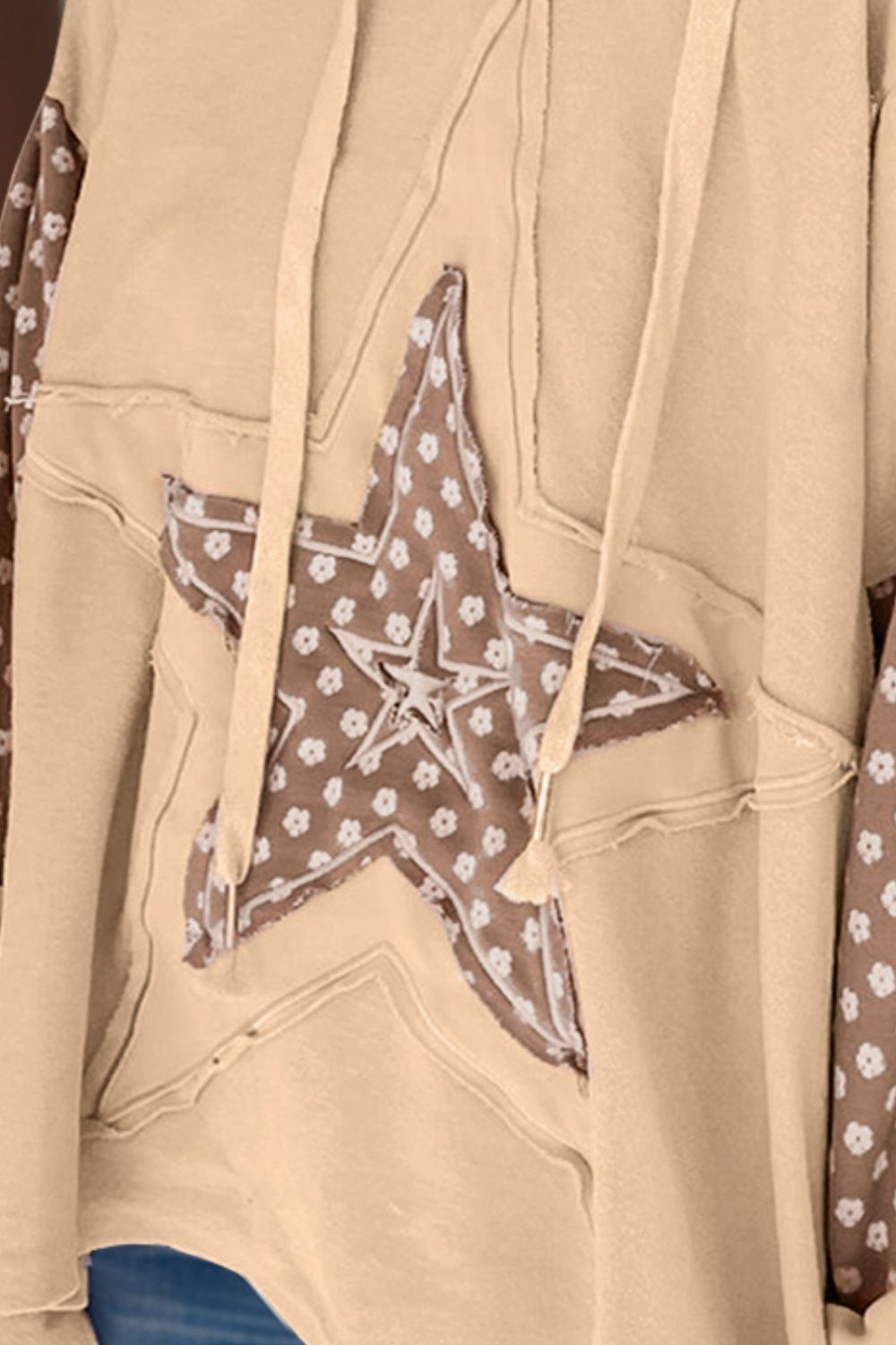 Drawstring Star Long Sleeve Hoodie - Charming Charlie