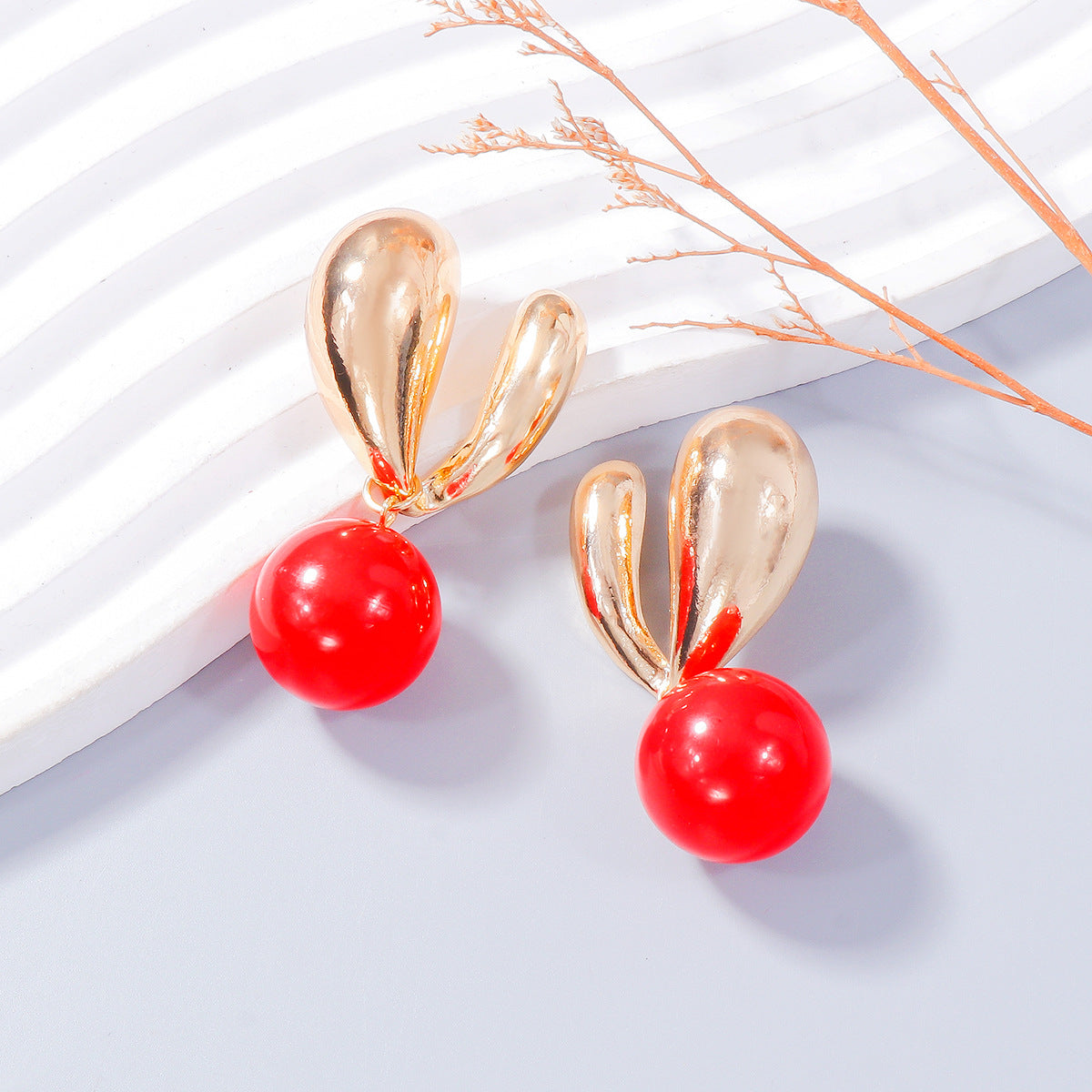 Alloy Drip Oil Bunny Earrings - Charming Charlie