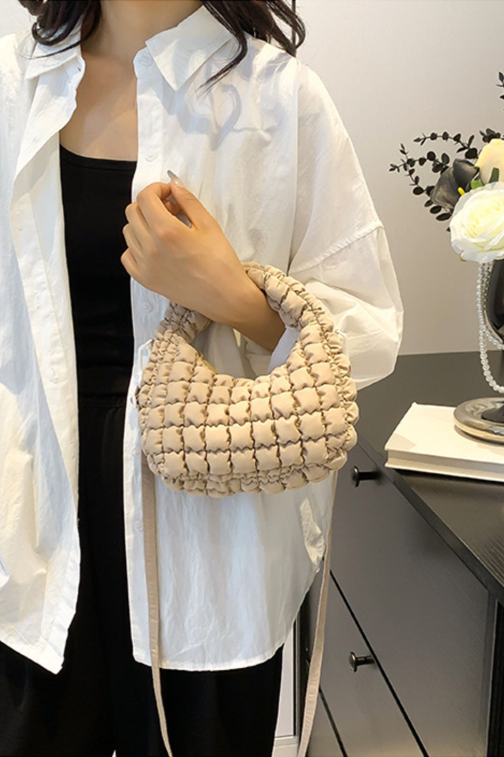 Quilted Puffy Removable Strap Crossbody Bag - Charming Charlie