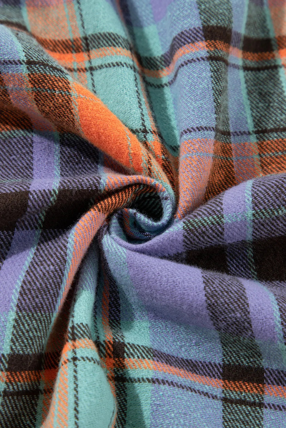 Plaid Collared Neck Long Sleeve Shirt - Charming Charlie