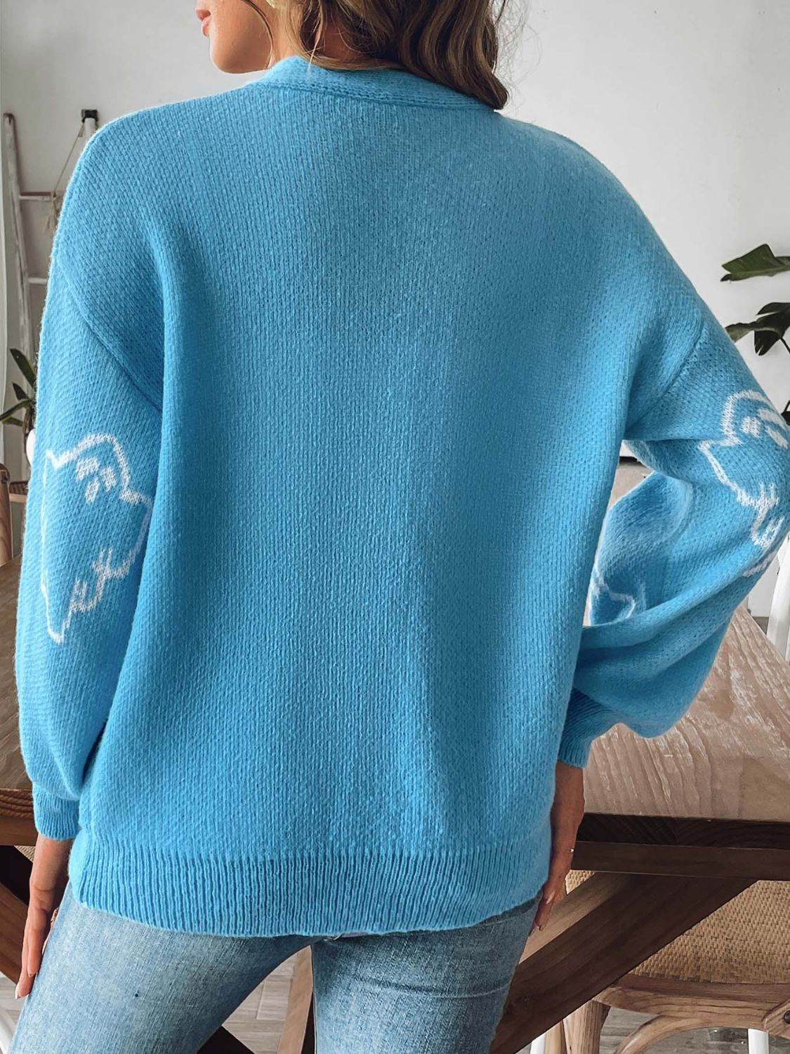 V-Neck Dropped Shoulder Cardigan - Charming Charlie