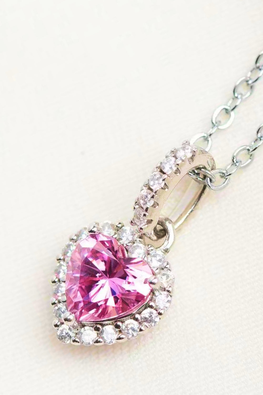 1 Carat Moissanite Heart Pendant Necklace - Charming Charlie