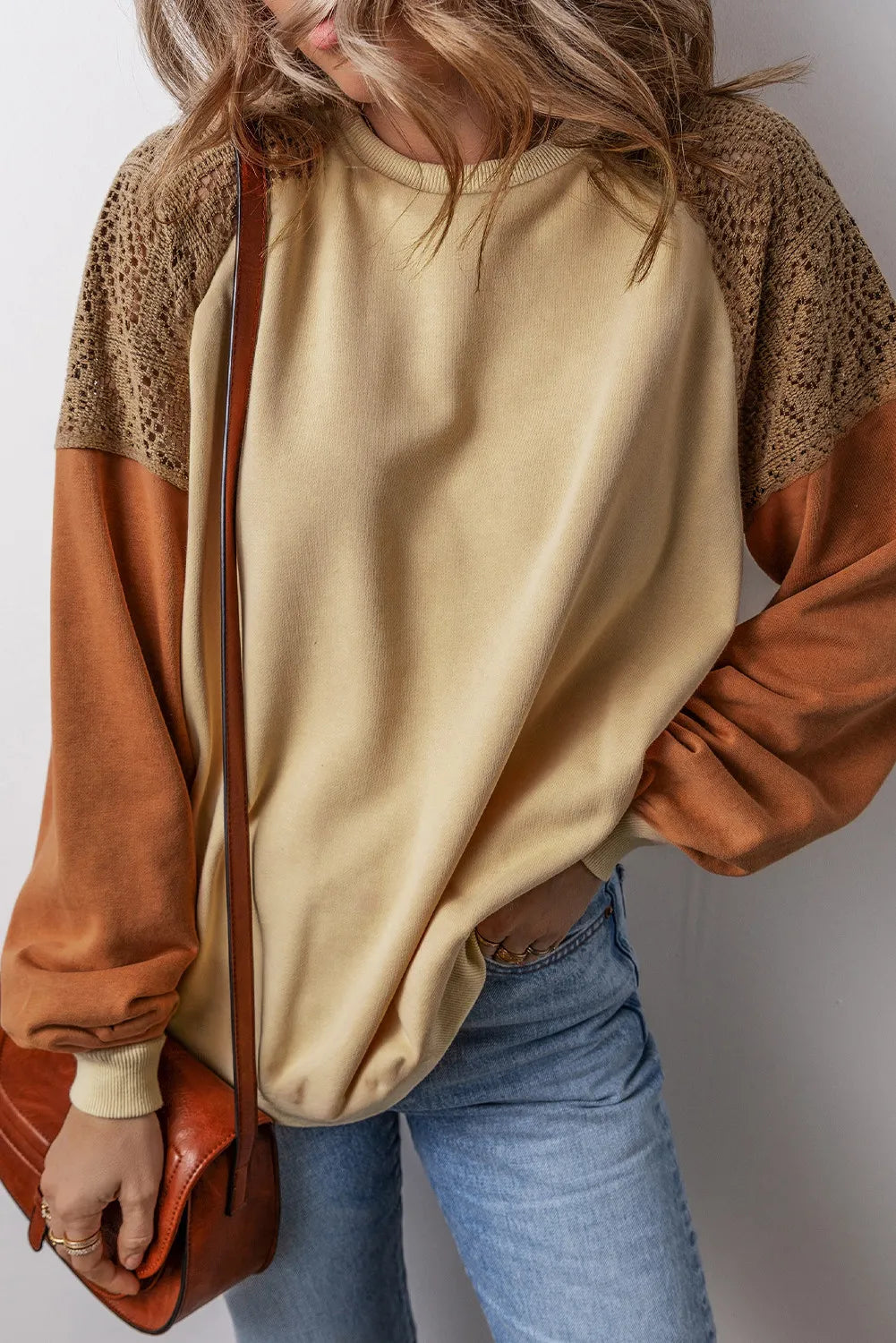 Color Block Long Sleeve Sweatshirt - Charming Charlie