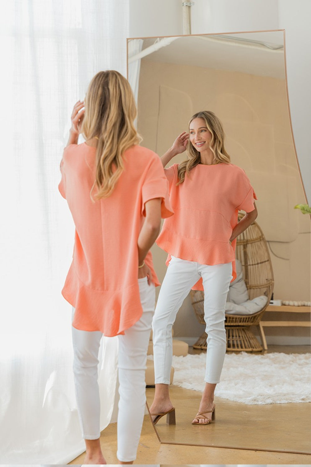Sew In Love Round Neck Ruffled Top - Charming Charlie