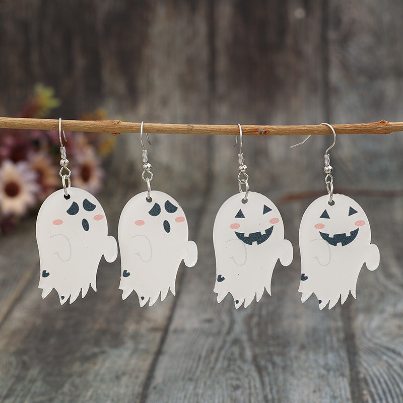 2 Piece Alloy Acrylic Ghost Dangle Earrings - Charming Charlie
