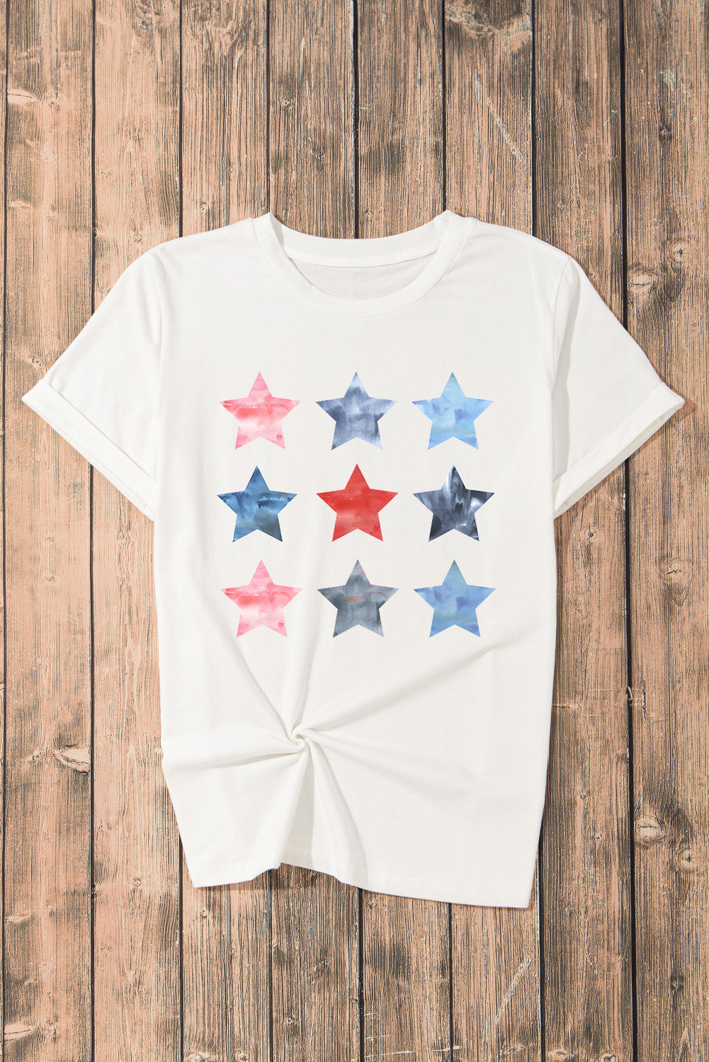 Star Round Neck Short Sleeve T-Shirt - Charming Charlie
