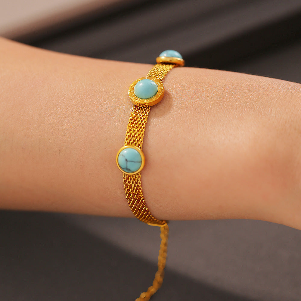 Turquoise Titanium Steel Bracelet - Charming Charlie