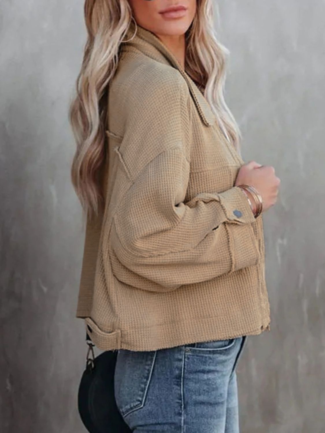 Button Up Long Sleeve Jacket - Charming Charlie