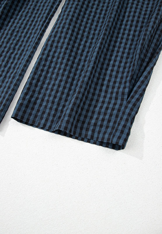 Plaid Wide Strap Wide Leg Overalls - Charming Charlie