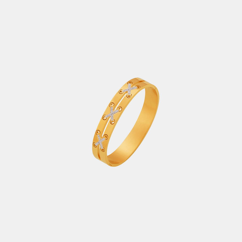 18K Gold-Plated Czech Diamond Bracelet - Charming Charlie