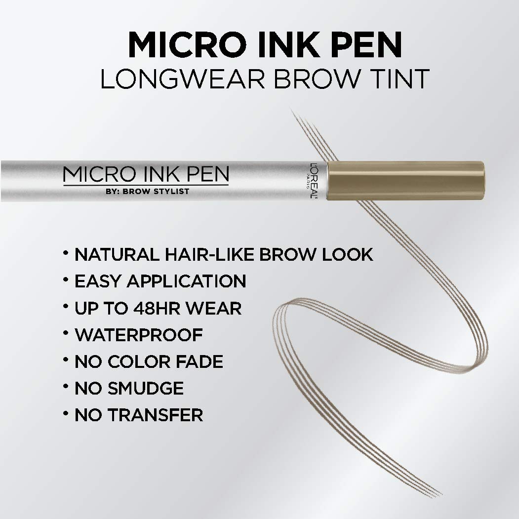 L'Oreal Paris Brow Stylist Micro Ink Pen by Brow Stylist, Up to 48HR Wear - Charming Charlie