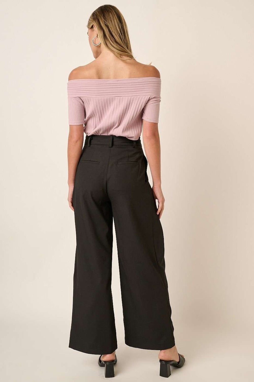 Mittoshop Deep Pleated High Waisted Wide Leg Pants - Charming Charlie