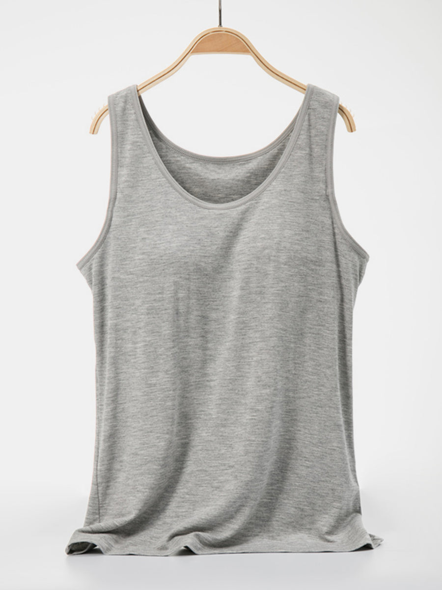 Round Neck Wide Strap Tank