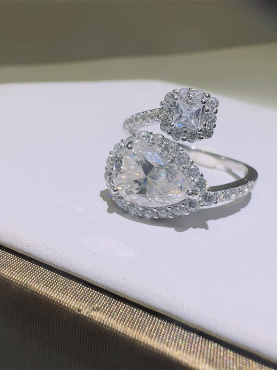 2 Carat Moissanite 925 Sterling Silver Bypass Ring - Charming Charlie